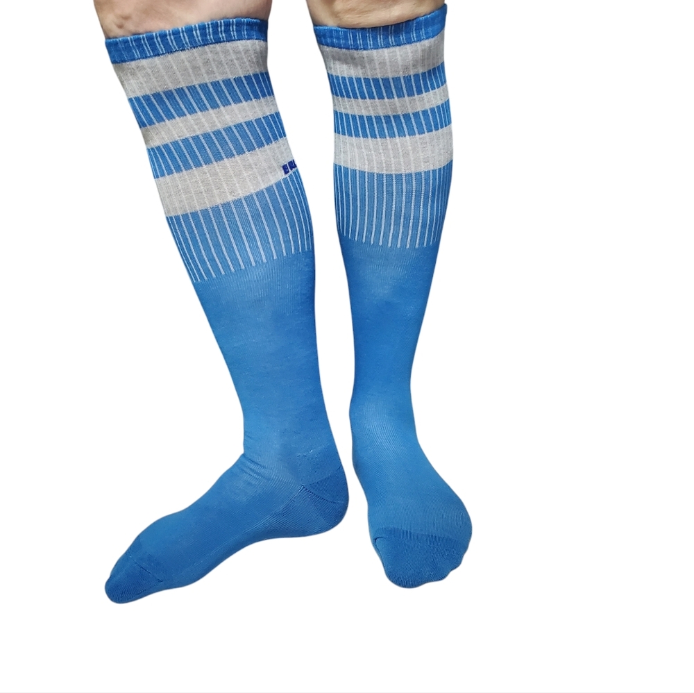 NWT ERL Tube Blue and White Striped Knee-High Socks sz M